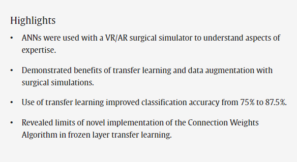 Neurosurgical Simulation and AI Learning Centre (@ai_simcentre) on Twitter photo <a href="/AI_SimCentre/">Neurosurgical Simulation and AI Learning Centre</a> congratulates Sami Alkadri and co-authors for publication of article:
Unveiling Surgical Expertise Through Machine Learning in a Novel VR/AR Spinal Simulator: A Multilayered Approach Using Transfer Learning and Connection Weights Analysis,
authors.elsevier.com/c/1jLQx2OYd7h7j <a href="/AI_SimCentre/">Neurosurgical Simulation and AI Learning Centre</a> congratulates Sami Alkadri and co-authors for publication of article:
Unveiling Surgical Expertise Through Machine Learning in a Novel VR/AR Spinal Simulator: A Multilayered Approach Using Transfer Learning and Connection Weights Analysis,
authors.elsevier.com/c/1jLQx2OYd7h7j