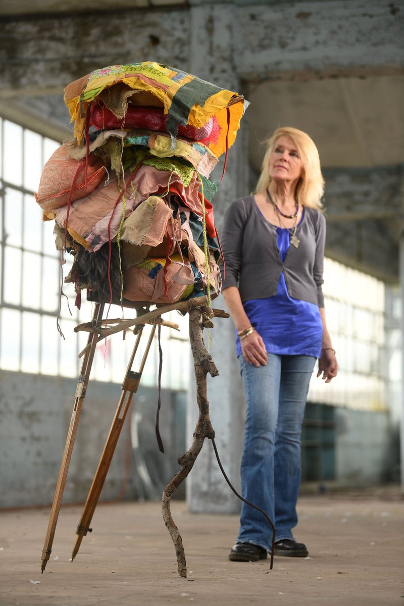 Stilt Structure II, found, #recycled &amp; #wastematerials. Part of a series of precarious hybrid forms around the notion of resilience, adaptation, making do. 📷 Russell Sach in Zigzag #glastonbury #sculpture #contemporaryart #asoldasthehills