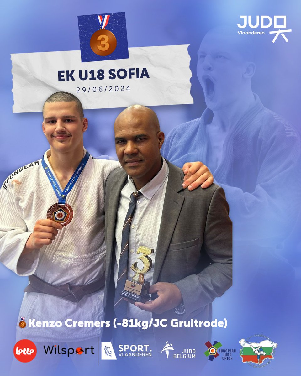🥉 voor Kenzo Cremers (-81kg) op EK U18 te Sofia