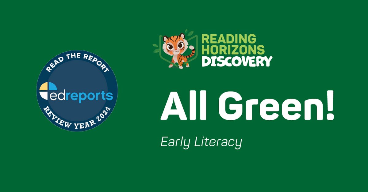 ReadingHorizons's tweet photo. ๐ง Elevate K-2 literacy instruction with a green-rated program! โ
๐ The Reading Horizons Discovery EdReports review and additional information is available here: https://t.co/yW0KFveC0t
#ReadingMomentum #EdReports #EdReportsAllGreen #EdReportsELA #ScienceOfReading https://t.co/HkLhSVJ3OO