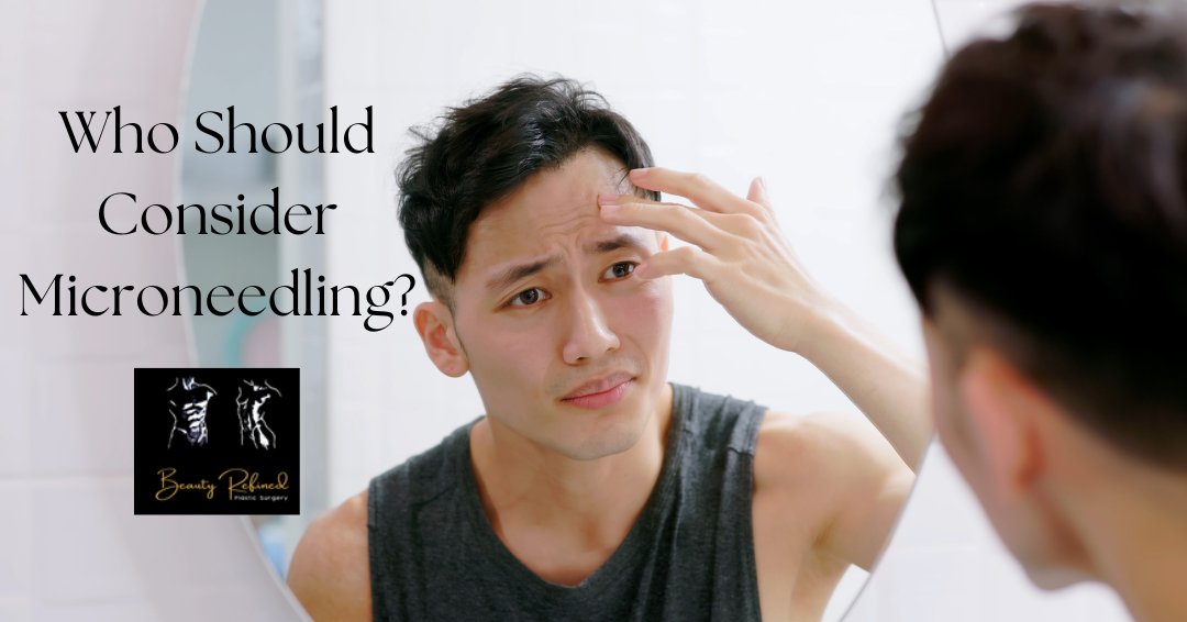 Microneedling is great for most skin types, offering non-invasive skin improvement. It's not ideal for active acne, rosacea, or eczema. Consult with Dr. Tantawi at Beauty Refined to see if it's right for you. 🌟 #Skincare #BeautyTips