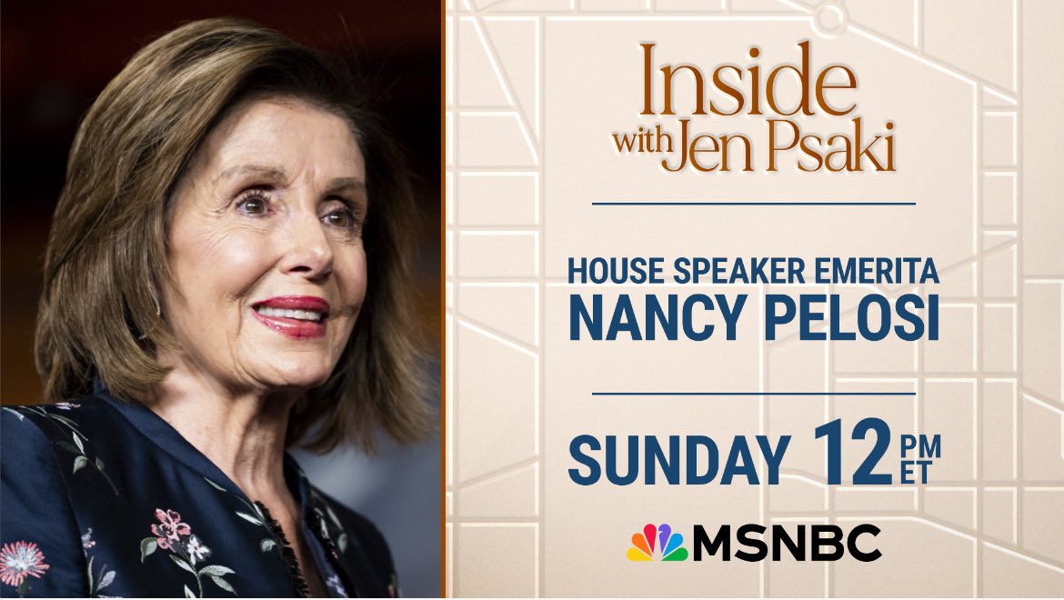 PsakiBriefing's tweet photo. TOMORROW at 12pm ET: @SpeakerPelosi https://t.co/F8mTRfQBHf