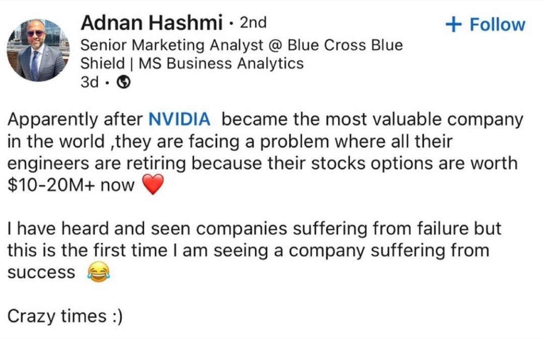 pablowasserman's tweet image. NVIDIA está perdiendo empleados por hacerlos multimillonarios