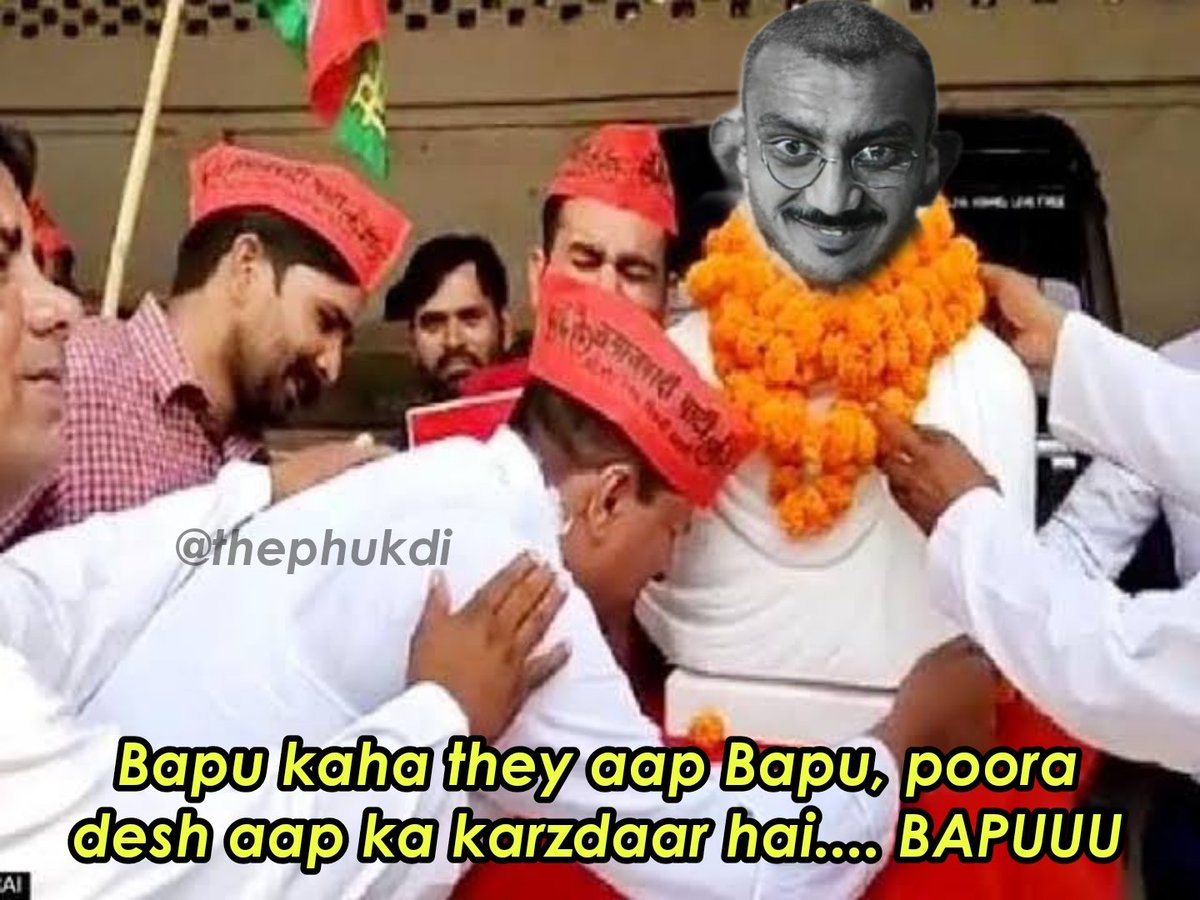 thephukdi's tweet photo. kaha chale gae they aap bapu😭😭 https://t.co/r5RJknP7RR