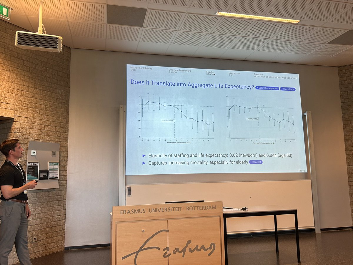 The appreciation of the Swiss Frank resulted in increased shortages of nurses in hospitals  at the German Swiss border with significant negative impact on health outcomes. Olivier Schlenker at #ESPE2024