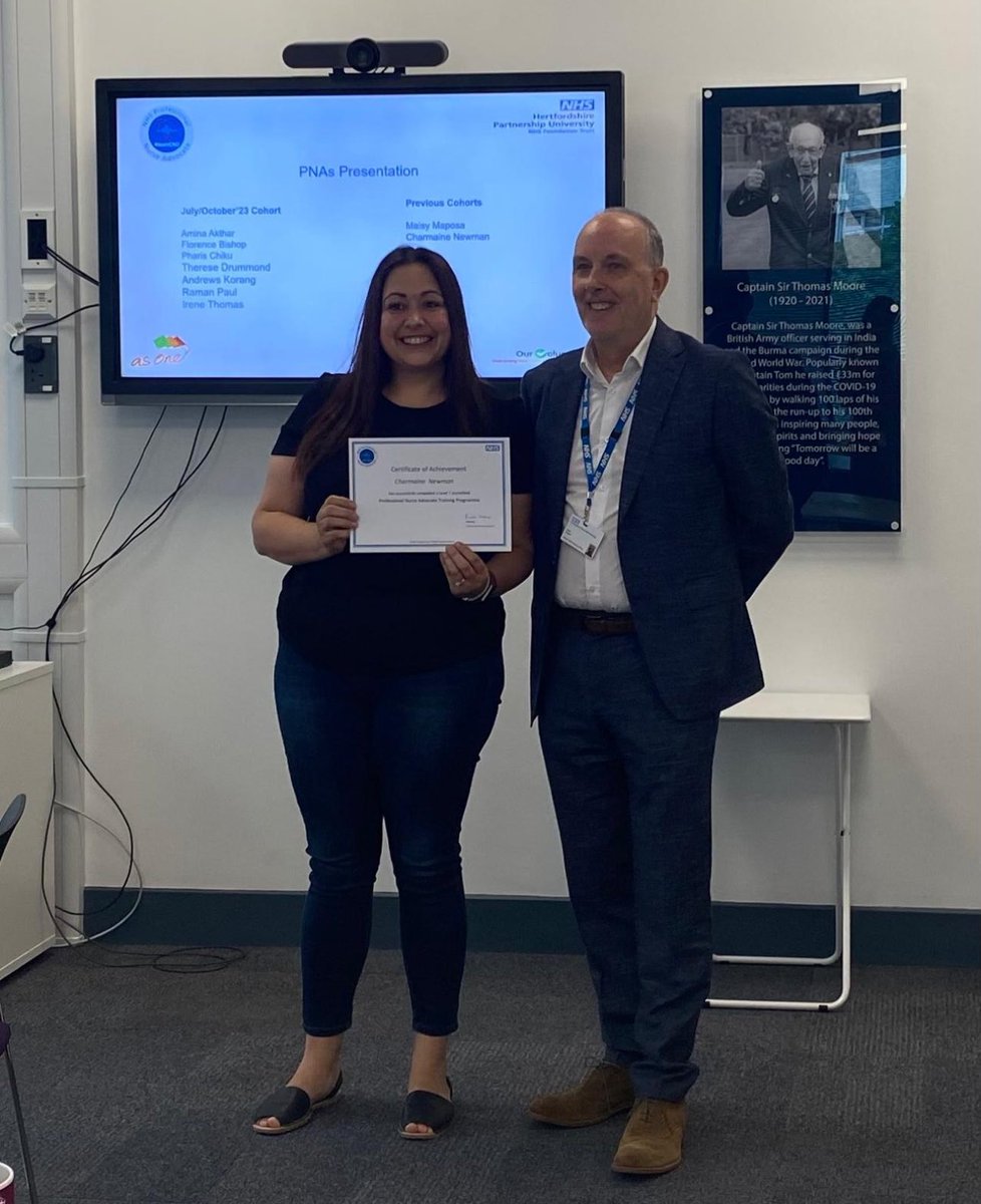 markrichardson4's tweet photo. A really well done to Charmaine Newman receiving her PNA Certificate this week. So proud of all of your hard work! Great work! @HPFT_NHS https://t.co/szfn92BGmc