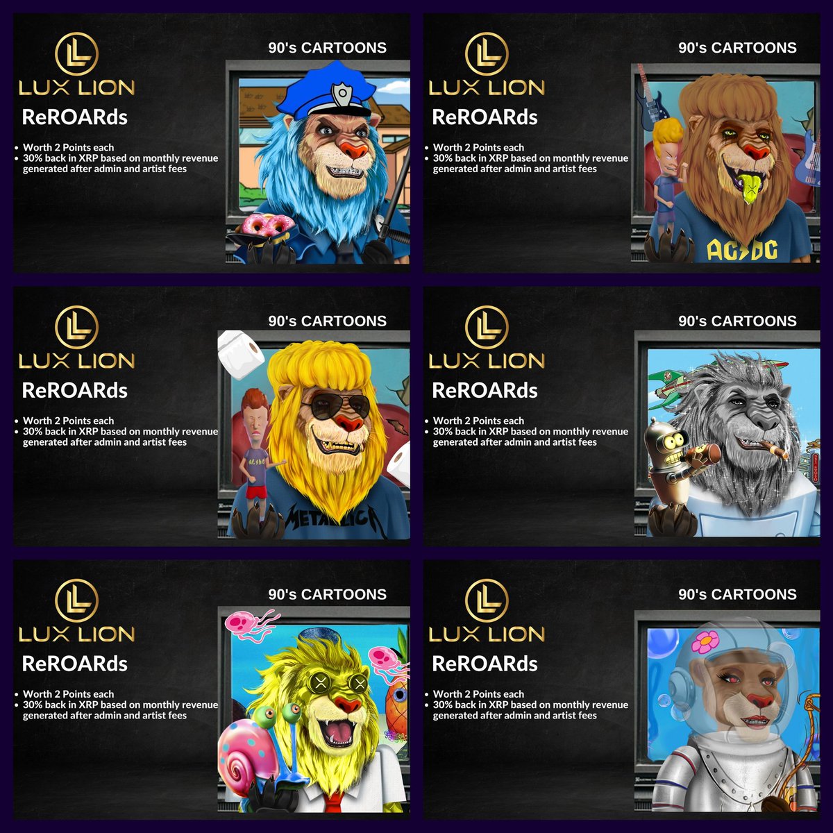 LuxLionsNFT's tweet image. Join us for our auction. Going down in 30 minutes. Jump into the Lions Den now to learn how to snag 1 of the amazing 90s Cartoon themed Lions.

#LuxLife #LuxLionsNFT #XRP #XRPArmy #Auction #NFT #Amazing