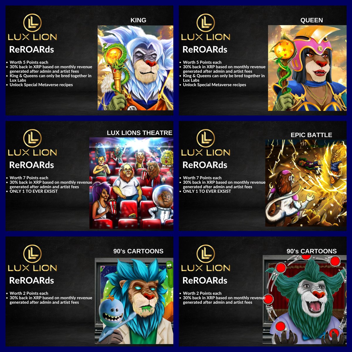 LuxLionsNFT's tweet image. Join us for our auction. Going down in 30 minutes. Jump into the Lions Den now to learn how to snag 1 of the amazing 90s Cartoon themed Lions.

#LuxLife #LuxLionsNFT #XRP #XRPArmy #Auction #NFT #Amazing