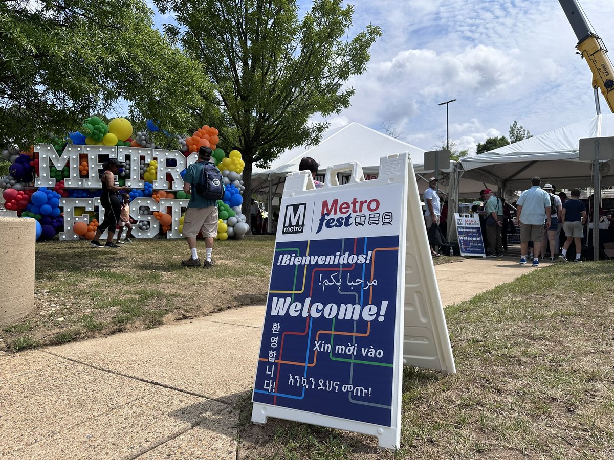 wmata's tweet photo. On this day 27 years ago, Franconia-Springfield station opened to the public! 🥳 Today, the station is PACKED for our first ever MetroFest! Join us until 2 p.m. for food and fun, and share your photos with us! More highlights to come 🎉 #wmata https://t.co/wfXoWhmdBC