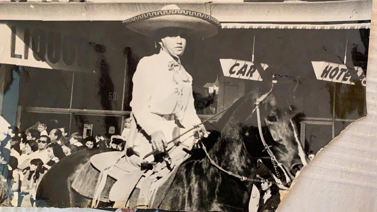 MerriamReport's tweet photo. My wife at 17 years old in a parade in old Tijuana. #MexicanTradition
#Charra. https://t.co/oIDG8XWg19