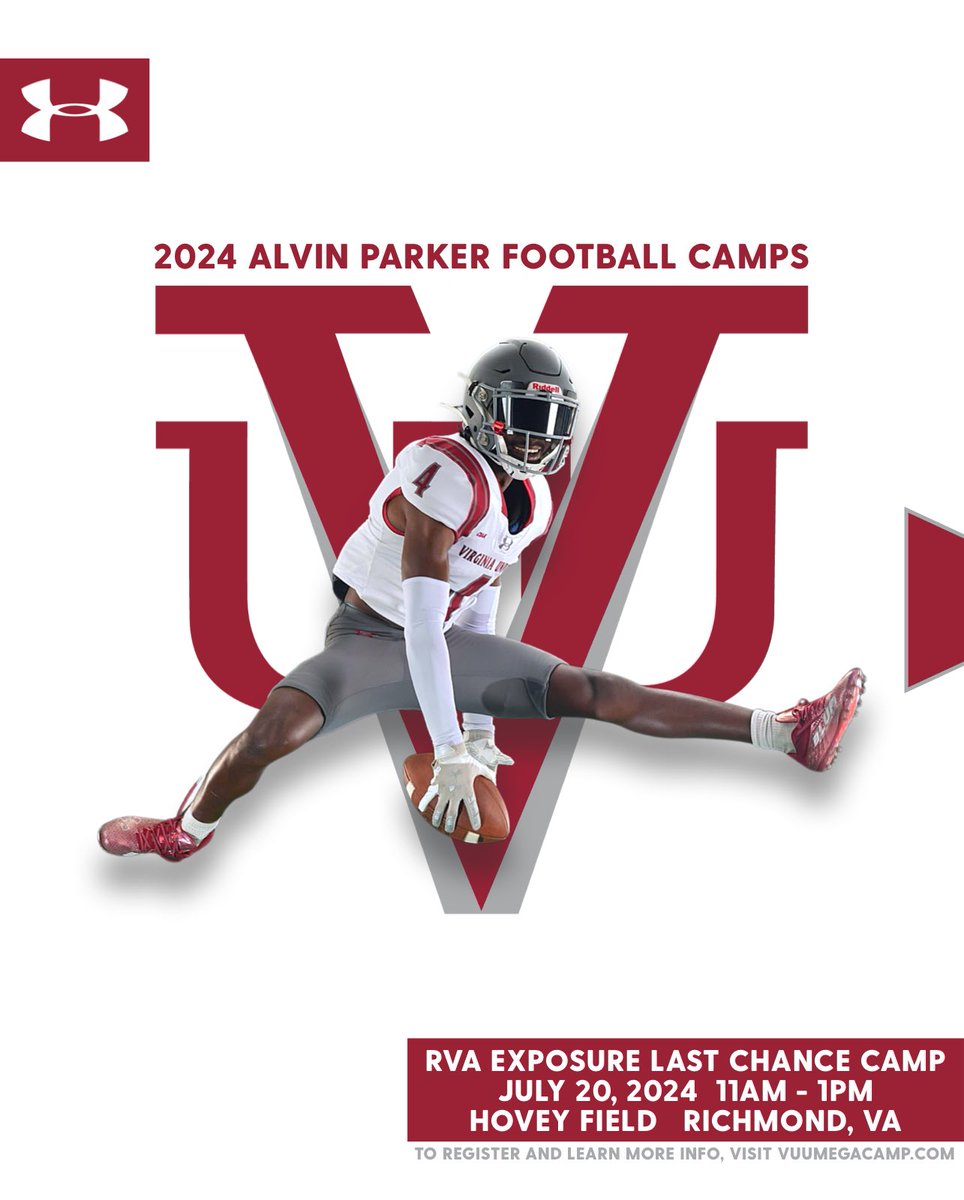 𝙏𝙝𝙚 𝙍𝙑𝘼 𝙀𝙭𝙥𝙤𝙨𝙪𝙧𝙚 𝙇𝙖𝙨𝙩 𝘾𝙝𝙖𝙣𝙘𝙚 𝘾𝙖𝙢𝙥
Come finish your Camp SZN with us. 
•Exposure 
•Competition 
•Great Coaching 
•Get Offered 

𝙅𝙪𝙡𝙮 20𝙩𝙝
Get Registered today 
vuumegacamp.com