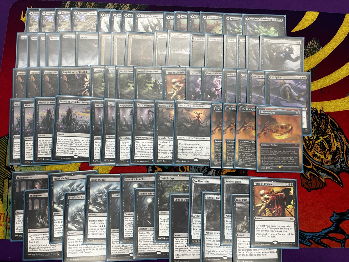 After starting day one 6-2, finished the Modern 75k at #MCAmsterdam at 38th with a record of 9-5 with 11-lands Mono Black Necro! 💀

Deck is cracked :)