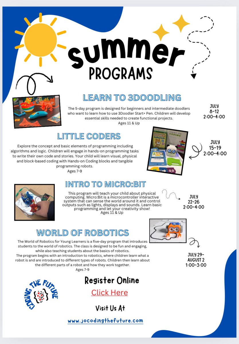 jo_coding's tweet image. Ready to learn how to code! Join our 5-day program Little Coders! Children will learn the problem solving and critical thinking skills as well as create different games using block coding on the Scratch platform. Register online at jocodingthefuture.com drive.google.com/file/d/1yCGdg1…