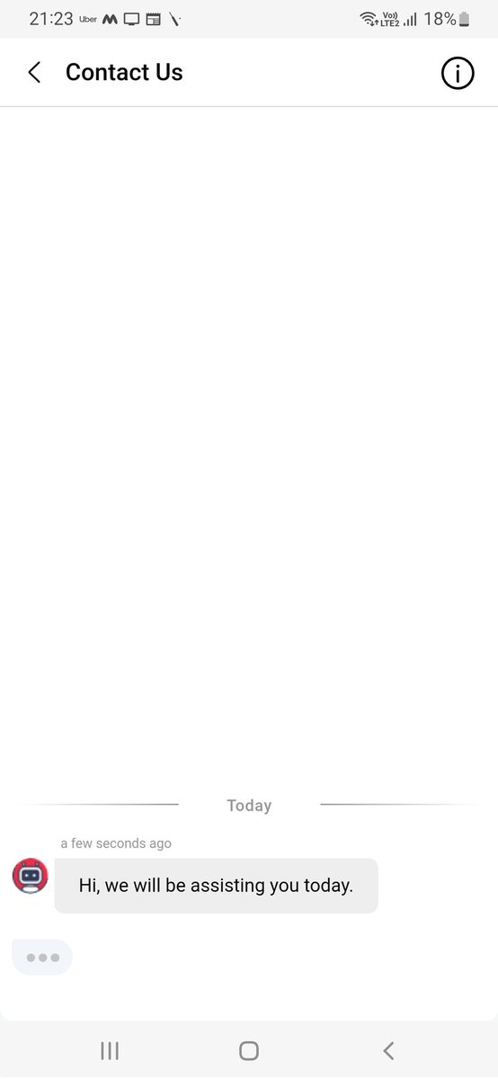 4U5TIN's tweet photo. @bookmyshow I need to get in touch with you. This is what your support on chat looks like. It's stuck at this screen. https://t.co/WUAMCxSloH