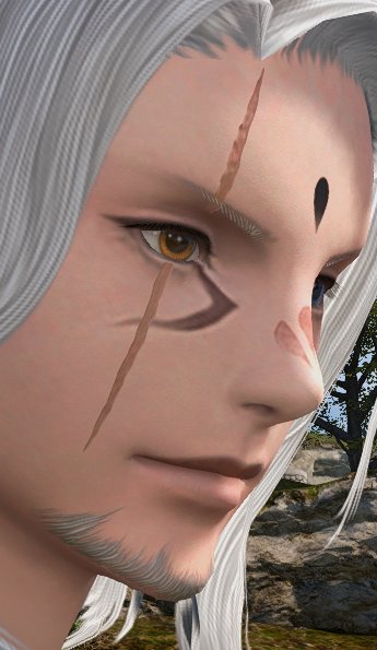 PurrellOne's tweet photo. Catboy for #dawntrail , am I the only one with this weird patchy texture ??  what's that pixelated grey eyebags ?? (⁠〒⁠﹏⁠〒⁠) https://t.co/vBdJtyIEk9