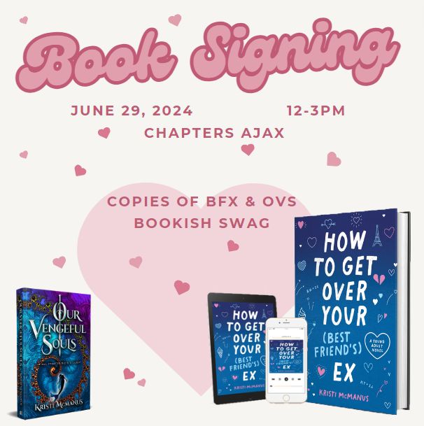 kristimcmanus's tweet photo. TODAY
Book signing 12-3pm at Chapters Ajax
Come have copies of BFX and OVS signed, get free bookish goodies and chat about books!

#ya #fantasy #romance #signing #bookrecommendations #apperance https://t.co/5oEGYeRZ0F
