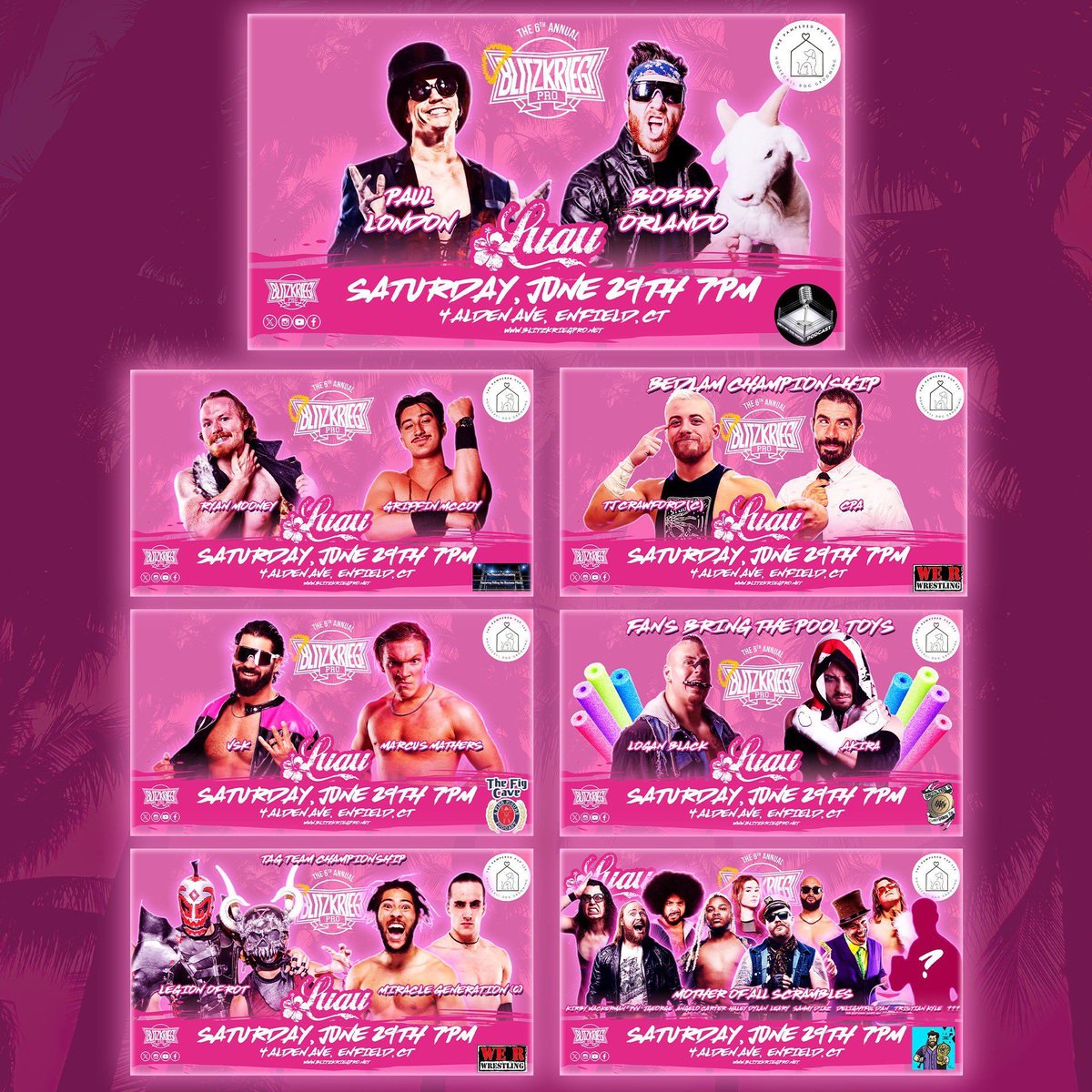 smartmarkvideo's tweet photo. Tonight
LIVE on @indiewrestling
7pm ET

@Blitzkrieg_Pro 

Bedlam Title: Crawford v CPA
Fans Bring The Pool Toys: Black v Akira
Orlando v London
Blitzkrieg Tag: MGen v Legion Of Rot
VSK v Mathers
Mooney v McCoy
Mother Of All Scrambles 

https://t.co/E1UIW6UdL8 https://t.co/BYxQZID5yU