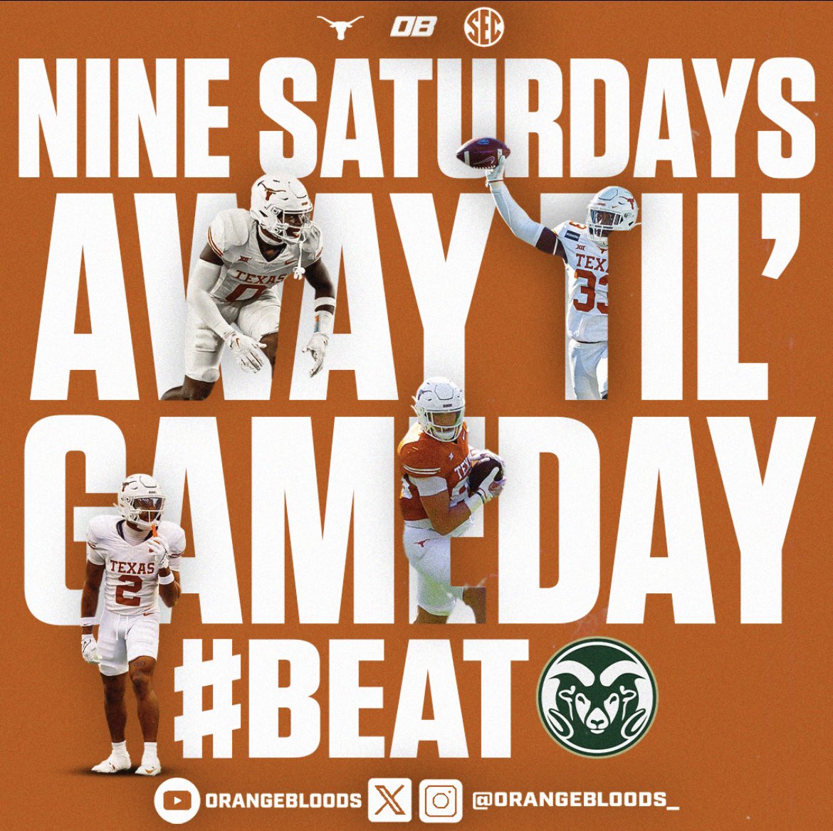 orangebloods_'s tweet photo. Just 9 More Saturdays until Texas Football Plays Again 🤘🤘🤘 https://t.co/29mEuxluDE