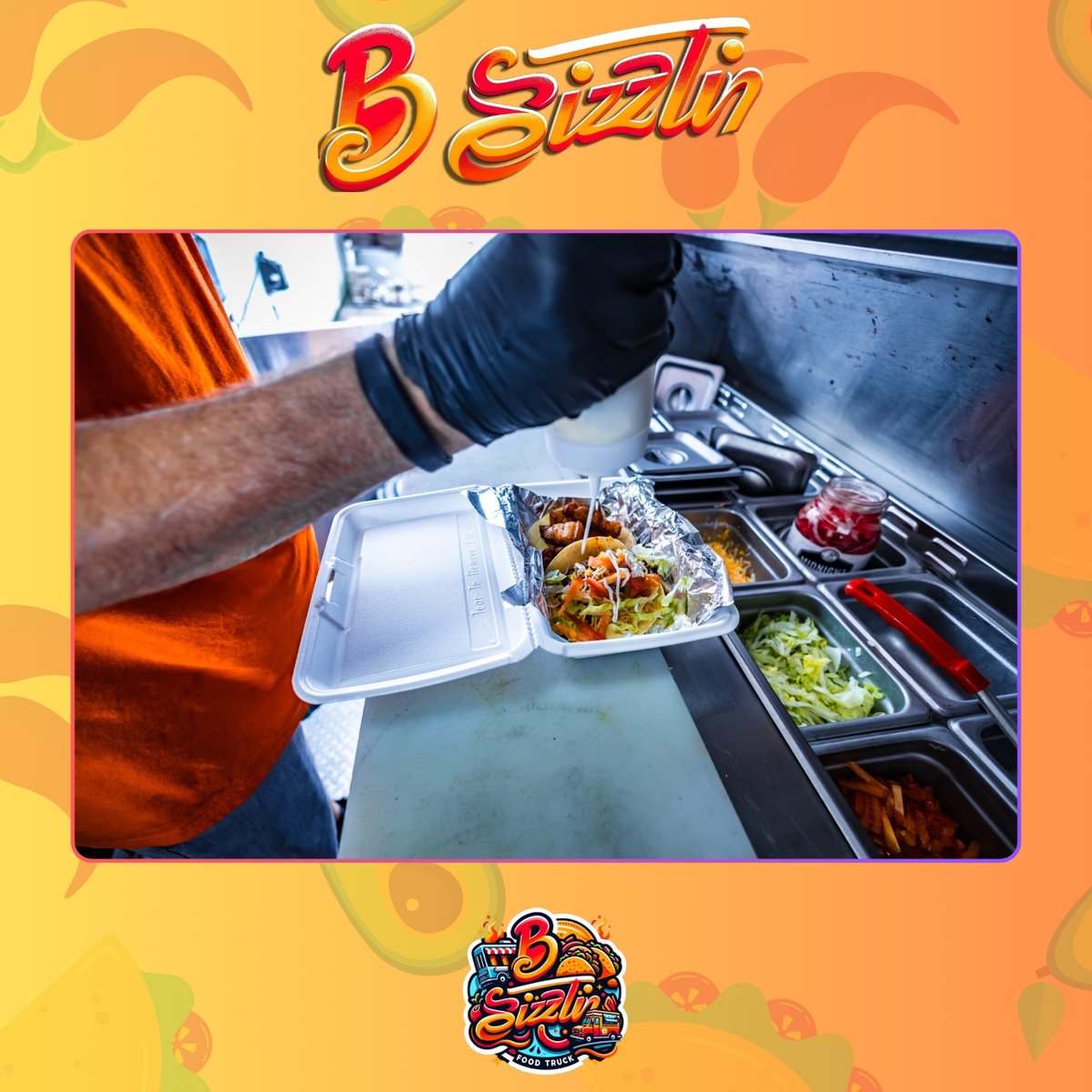 bsizzlinfl's tweet photo. Drizzling on the flavor! 🌮✨ Every B Sizzlin' taco gets the perfect finishing touch. Come see what all the buzz is about and taste the difference! #SauceItUp #BSizzlinFlavor #foodtruck #orlando #food #love #orlandofl #orlandoflorida #foodporn #instagood  #bsizzlinfl https://t.co/eoFebKa85z