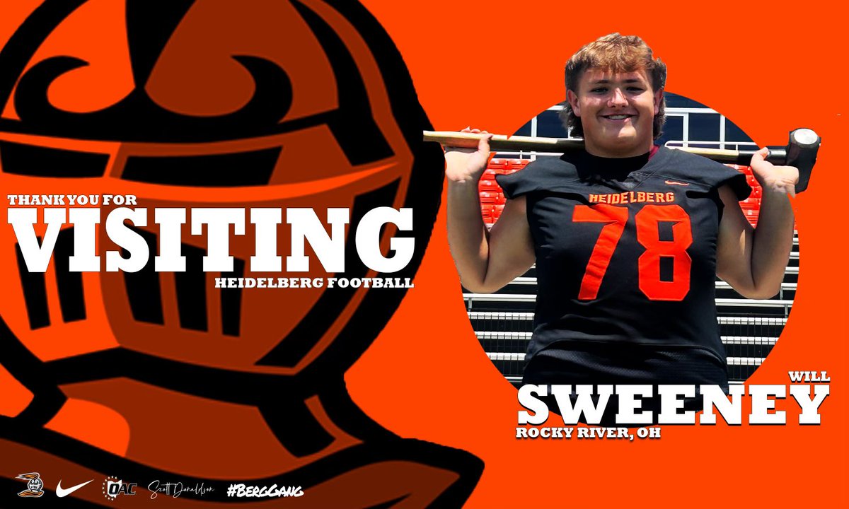 will sweeney (@will_sweeney25) on Twitter photo After an amazing visit to Heidelberg University I am very excited to announce that I have received my second offer. Thank you so much for this opportunity <a href="/Coach_Donaldson/">Scott Donaldson</a> and <a href="/CoachJakubcin/">Branden Jakubcin</a>
<a href="/CoachWells1/">Rocky River Football</a> <a href="/Coach_Atwater/">Coach Atwater</a> <a href="/CoachHogya/">Mark Hogya</a> <a href="/CoachCMilner/">Coach Milner</a> <a href="/DaleRodick/">Dale Rodick II</a> <a href="/CoachChad_T3/">Coach Chad</a> After an amazing visit to Heidelberg University I am very excited to announce that I have received my second offer. Thank you so much for this opportunity <a href="/Coach_Donaldson/">Scott Donaldson</a> and <a href="/CoachJakubcin/">Branden Jakubcin</a>
<a href="/CoachWells1/">Rocky River Football</a> <a href="/Coach_Atwater/">Coach Atwater</a> <a href="/CoachHogya/">Mark Hogya</a> <a href="/CoachCMilner/">Coach Milner</a> <a href="/DaleRodick/">Dale Rodick II</a> <a href="/CoachChad_T3/">Coach Chad</a>