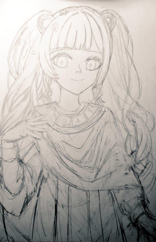 #菲尼蠟筆
這大概是拉比畢業前最後的畫，之後應該會想辦法完成，之後有時間也會畫拉比的
參考了拜占庭服飾，還有可愛爆的新髮型