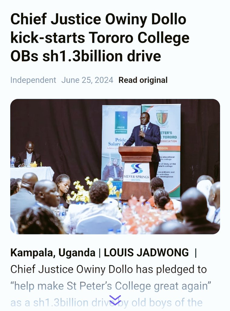 Jorum Bond (@jorumm826) on Twitter photo When #Nyangoloans start roaring,  you know the king of the jungle is reclaiming his kingdom π
Chief Justice Owiny Dollo kick-starts Tororo College OBs sh1.3billion drive l.kphx.net/s?d=7537112529β¦ (From Phoenix APP) When #Nyangoloans start roaring,  you know the king of the jungle is reclaiming his kingdom π
Chief Justice Owiny Dollo kick-starts Tororo College OBs sh1.3billion drive l.kphx.net/s?d=7537112529β¦ (From Phoenix APP)