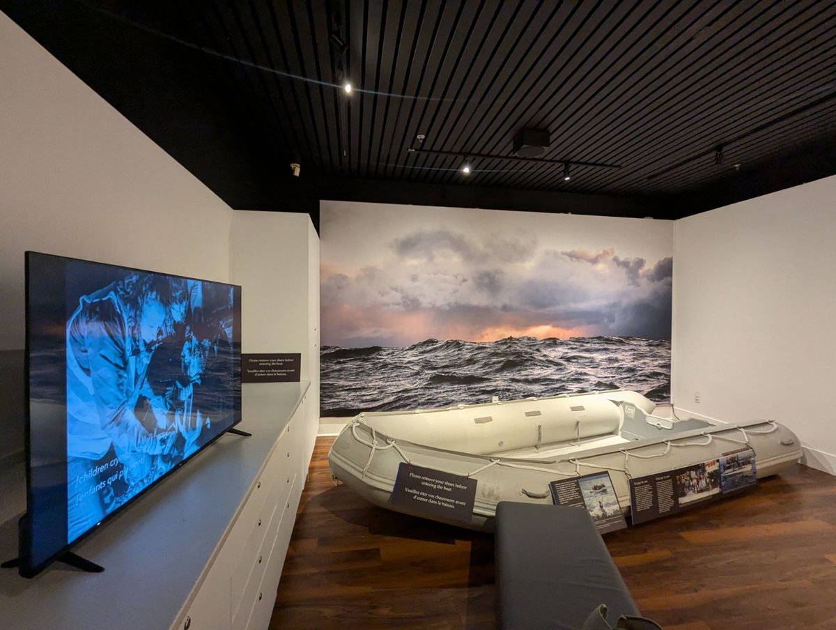 The exhibition "Refuge Canada" opens today at the Chilliwack Museum and Archives in BC. It looks at the experiences of refugees and Canada's track record in responding to refugee crises. Packed with powerful features like this replica migrant boat,  it runs until Sept. 20.
