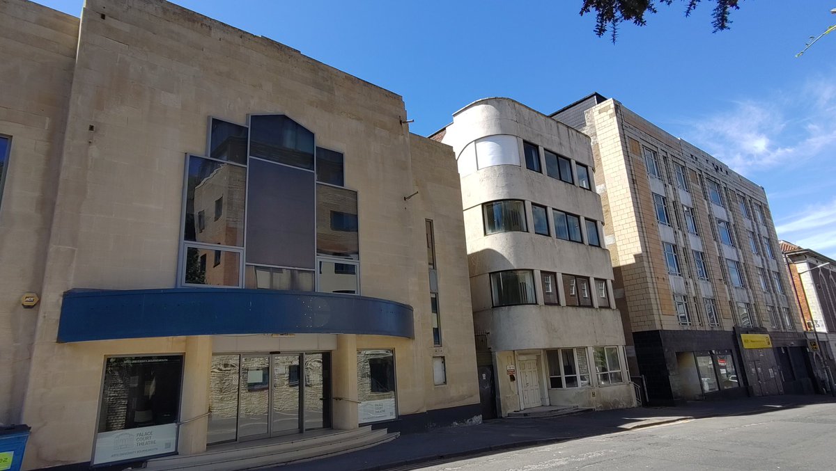 A selection of buildings by #Bournemouth architects Seal and Hardy from today's <a href="/seaside_network/">Seaside Heritage Network</a> #ArtDeco tour. I just love those ziggurat windows on the 1930 Westover Ice Rink. Pic 2 shows a theatre, office and early ramped car park on Hinton Rd, a street of hidden delights