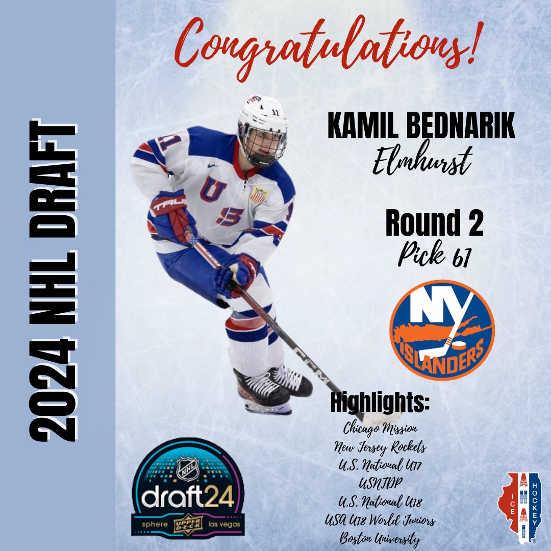 🚨DRAFTED!🚨
Congratulations Kamil!

📷: Rena Laverty / USA Hockey’s NTDP

#ILhockey #illinoishockey #NHLdraft #youthhockey #drafted2024