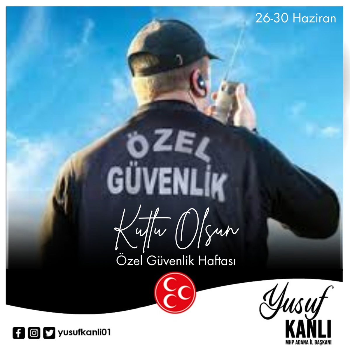 01_mhp's tweet photo. Toplumsal hayatın huzur ve güven içinde devamı için fedakârca  görev yapan Özel Güvenlik Mensuplarımızın Özel Güvenlik Görevlileri Haftası kutlu olsun! https://t.co/H647rTpxAM