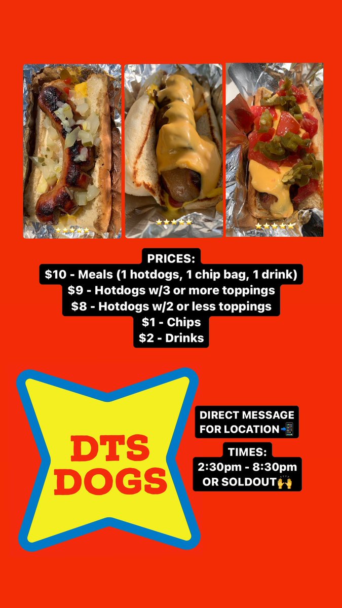 dtsdogsllc's tweet photo. TODAY‼️🙌 ORDER INSTRUCTIONS BELOW
TO ORDER:
TEXT or CALL: 785-331-8319
DIRECT MESSAGE US📲
#food #foodie #foodstand #foodgram #foodtok #foodlover #qualityfood #foodphotography #hotdogs #dtsdogsllc #quality #exclusive #donuts #merch #growingbusiness #elevate #share #kc #kcmo https://t.co/Nse0NSjkXE