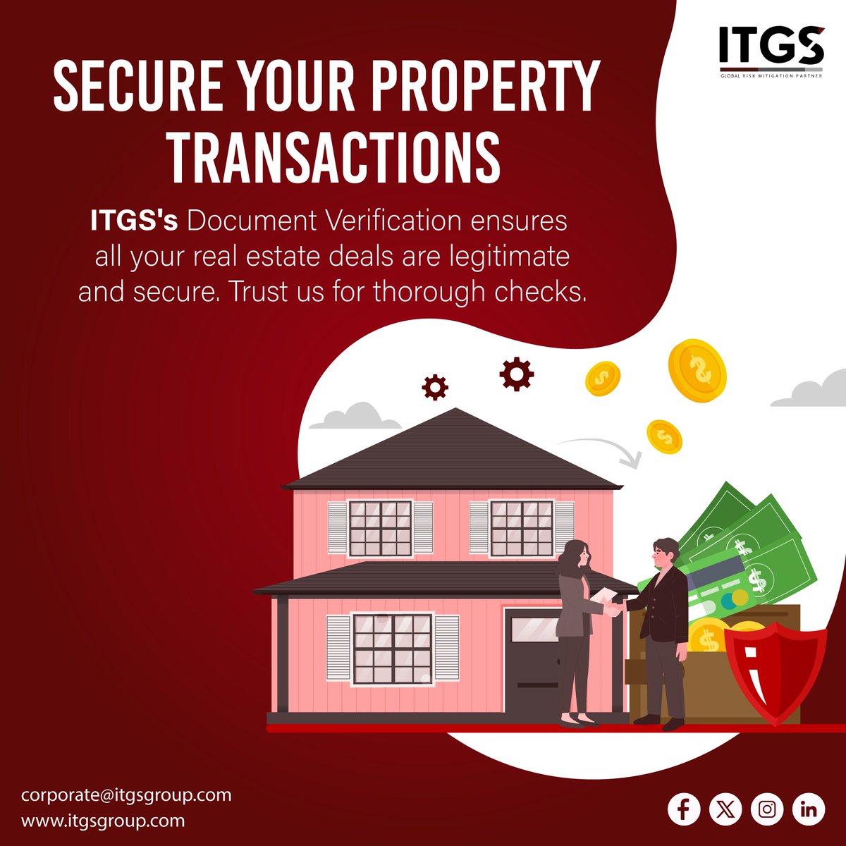 ITGSGROUP's tweet photo. SECURE YOUR PROPERTY TRANSACTIONS

ITGS's Document Verification ensures all your real estate deals are legitimate and secure. Trust us for thorough checks.

Contact Us:📧 corporate@itgsgroup.com🌐 https://t.co/7k3M1ZP0kr
#DocumentVerification #RealEstate #SecureTransactions https://t.co/fJk3I2Jaxt