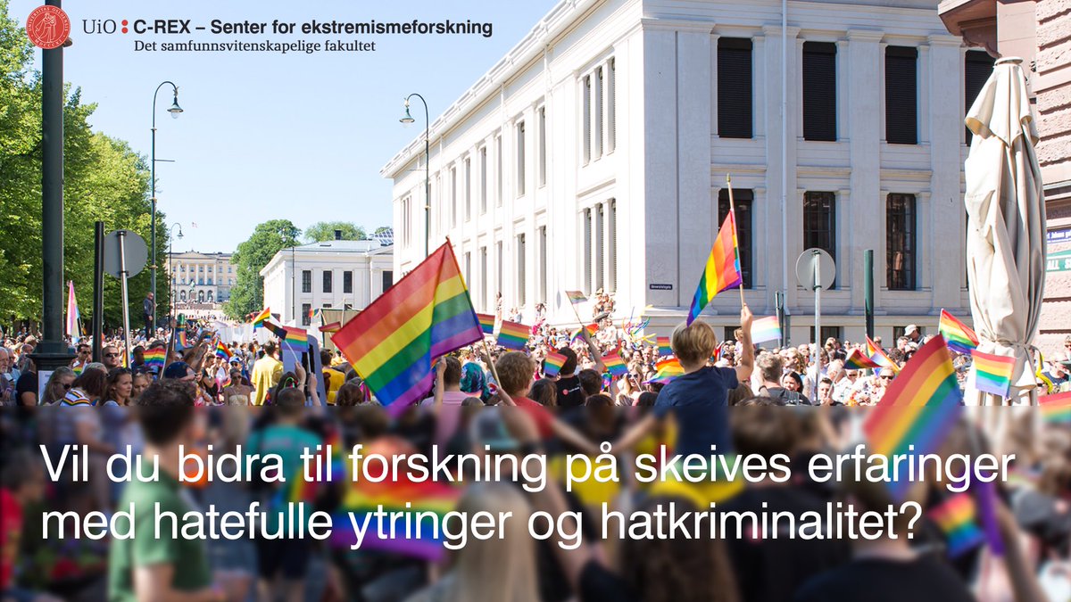 Forskningsprosjektet HATECYCLE gjennomfører nå en spørreundersøkelse blant skeive om erfaringer med, reaksjoner på og konsekvenser av hatefulle ytringer og hatkriminalitet. Er du over 16 år og skeiv/LHBTIQ+? Svar på undersøkelsen og spre gjerne ordet: nettskjema.no/a/hatmotskeive