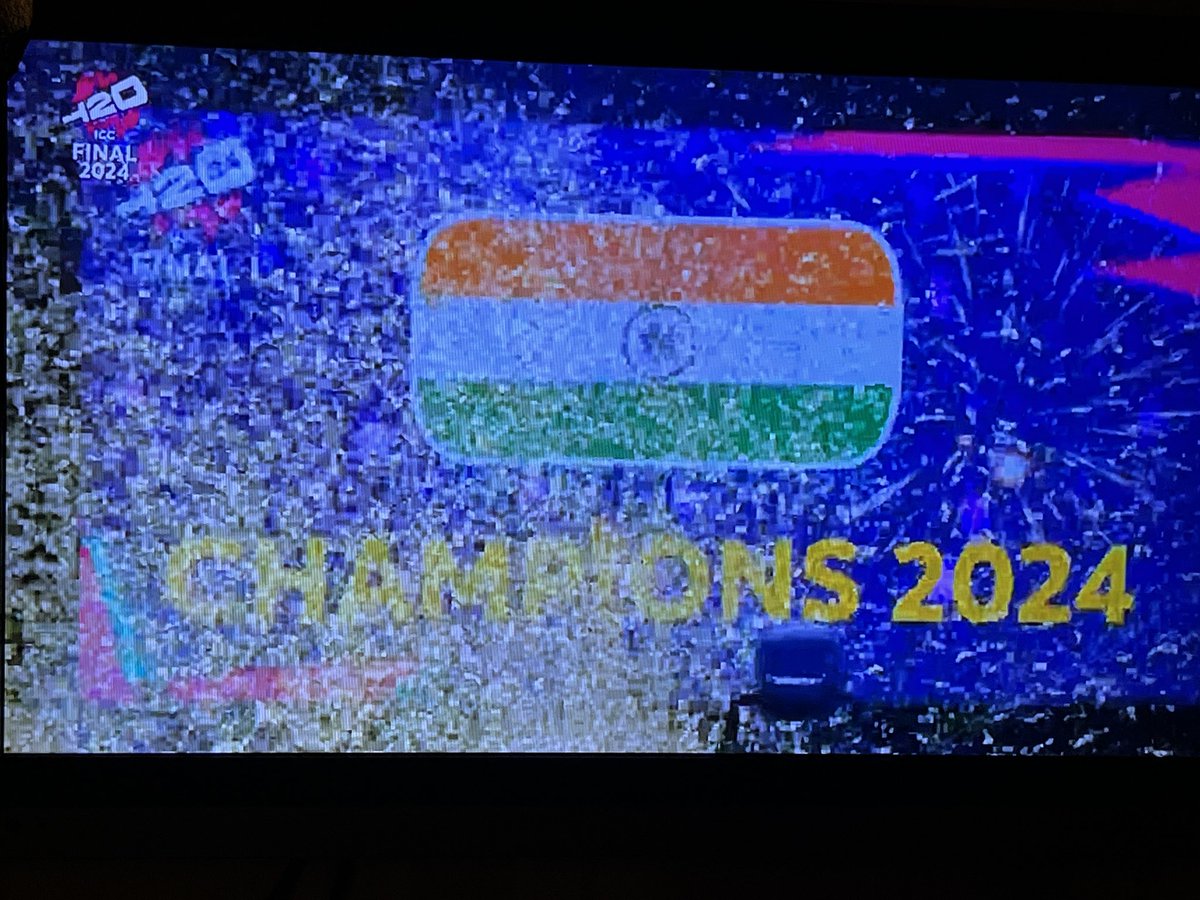 BeautyBrainBone's tweet photo. #T20WorldCup2024 13 years later, India proves 13 isn't unlucky with a T20 World Cup win 😀🇮🇳🎉🙌 

What a nail biting match it was ! #T20WoldCup  #INDvSA2024 #teamindia #T20WorldCup2024Final https://t.co/KCMfQkIIYW