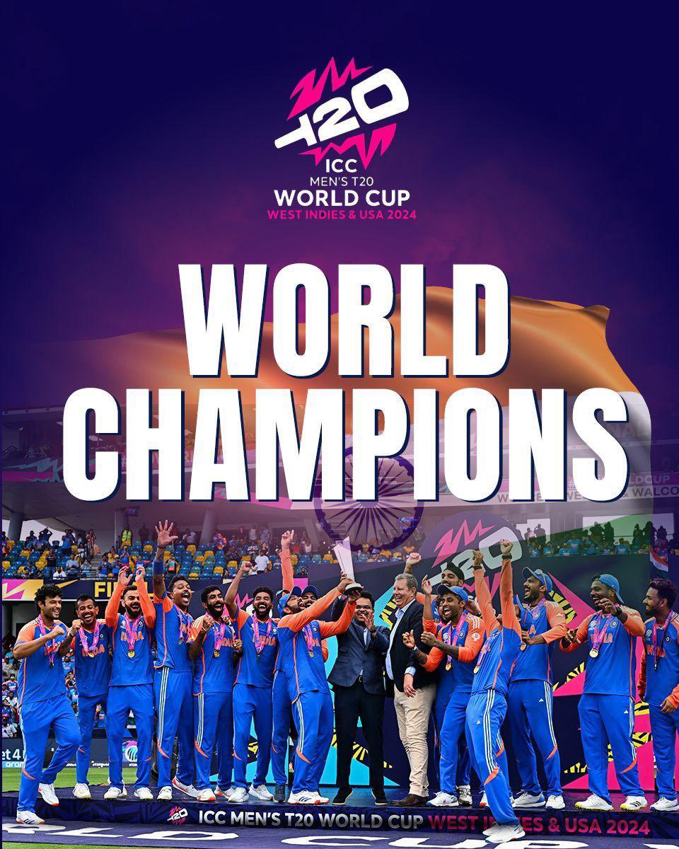 Jay Shah (@jayshah) on Twitter photo It’s coming home 🏆
JAI HIND🇮🇳
<a href="/ImRo45/">Rohit Sharma</a> <a href="/imVkohli/">Virat Kohli</a> <a href="/hardikpandya7/">hardik pandya</a> <a href="/Jaspritbumrah93/">Jasprit Bumrah</a> <a href="/RishabhPant17/">Rishabh Pant</a> <a href="/imjadeja/">Ravindrasinh jadeja</a> <a href="/surya_14kumar/">Surya Kumar Yadav</a> <a href="/imkuldeep18/">Kuldeep yadav</a> <a href="/arshdeepsinghh/">Arshdeep Singh</a> <a href="/akshar2026/">Axar Patel</a> <a href="/IamShivamDube/">Shivam Dube</a> <a href="/ybj_19/">Yashasvi Jaiswal</a> <a href="/yuzi_chahal/">Yuzvendra Chahal</a> <a href="/IamSanjuSamson/">Sanju Samson</a> <a href="/mdsirajofficial/">Mohammed Siraj</a> <a href="/dilip_cc/">Dilip</a>
<a href="/BCCI/">BCCI</a> || #T20WorldCup || #Champions It’s coming home 🏆
JAI HIND🇮🇳
<a href="/ImRo45/">Rohit Sharma</a> <a href="/imVkohli/">Virat Kohli</a> <a href="/hardikpandya7/">hardik pandya</a> <a href="/Jaspritbumrah93/">Jasprit Bumrah</a> <a href="/RishabhPant17/">Rishabh Pant</a> <a href="/imjadeja/">Ravindrasinh jadeja</a> <a href="/surya_14kumar/">Surya Kumar Yadav</a> <a href="/imkuldeep18/">Kuldeep yadav</a> <a href="/arshdeepsinghh/">Arshdeep Singh</a> <a href="/akshar2026/">Axar Patel</a> <a href="/IamShivamDube/">Shivam Dube</a> <a href="/ybj_19/">Yashasvi Jaiswal</a> <a href="/yuzi_chahal/">Yuzvendra Chahal</a> <a href="/IamSanjuSamson/">Sanju Samson</a> <a href="/mdsirajofficial/">Mohammed Siraj</a> <a href="/dilip_cc/">Dilip</a>
<a href="/BCCI/">BCCI</a> || #T20WorldCup || #Champions