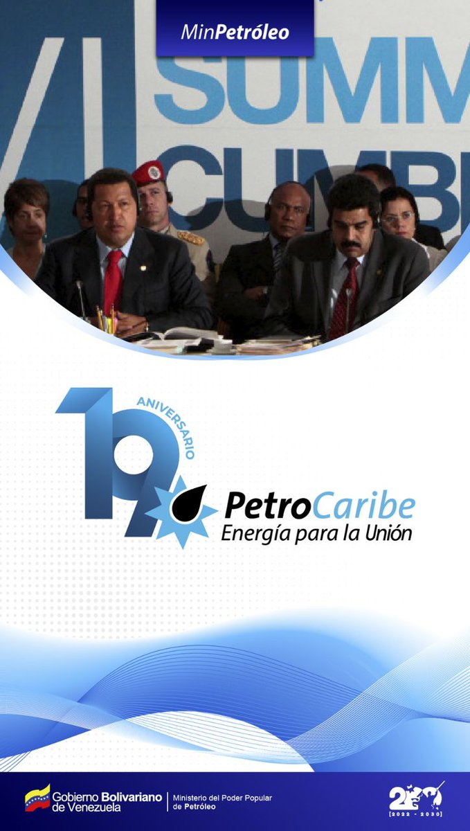 MHidrocarburos's tweet photo. 🇻🇪 PetroCaribe celebra 19 años del Acuerdo de Cooperación Energética suscrito en 2005 por el comandante Hugo Chávez, quien le dio impulso a la iniciativa de integración regional. https://t.co/ScsMyN6t86
