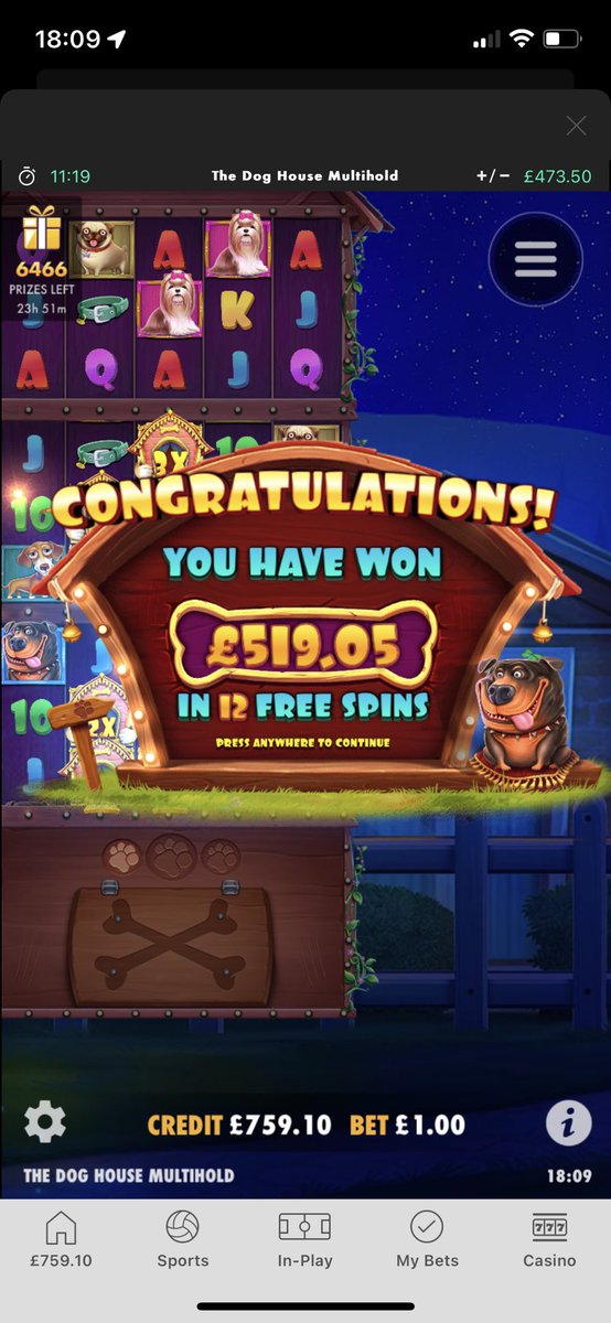 Oo lala, £80-285 on horses.. now 760 on slots 

This month is tasty 😍
