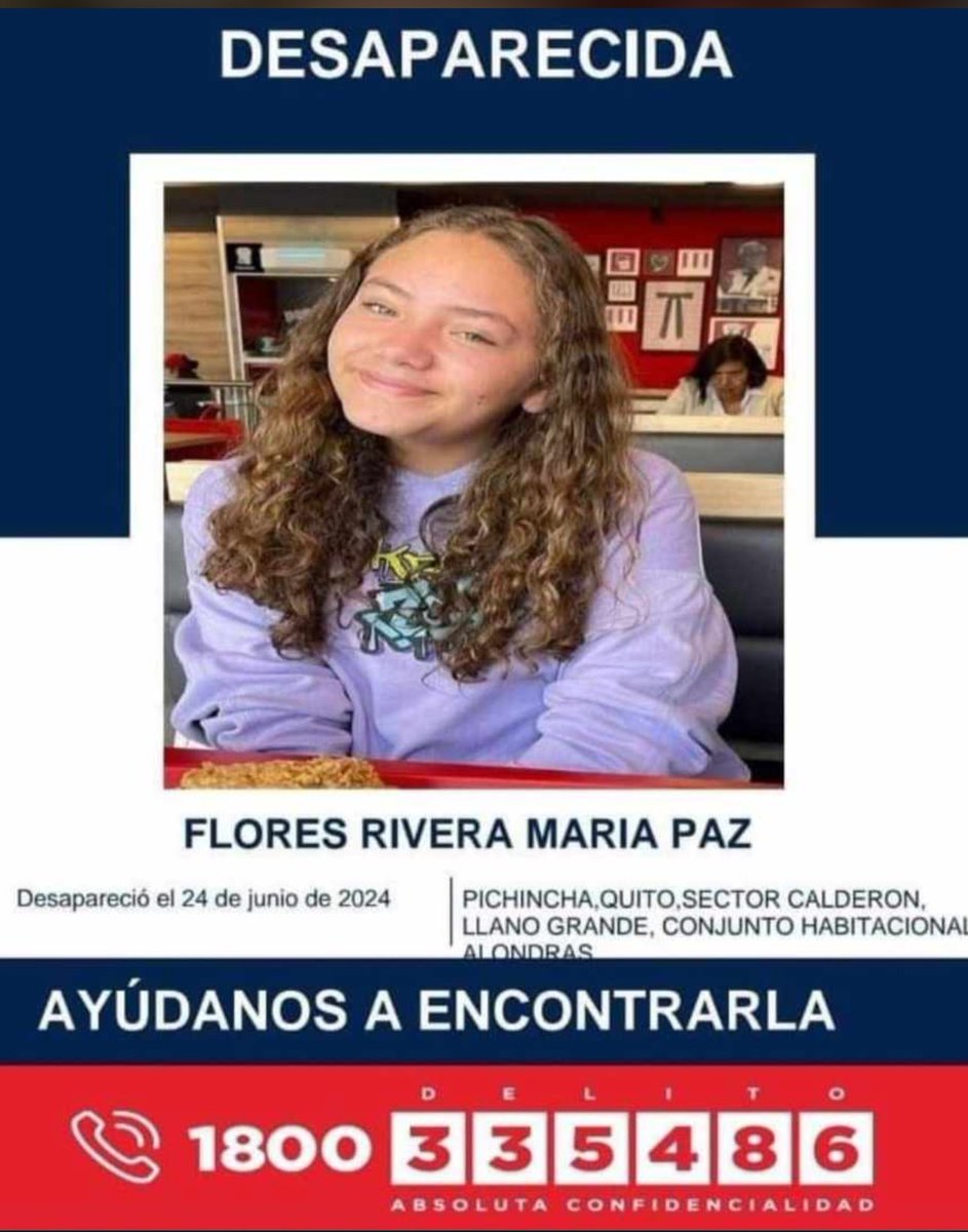 Persona desaparecida en #Quito porfa RT