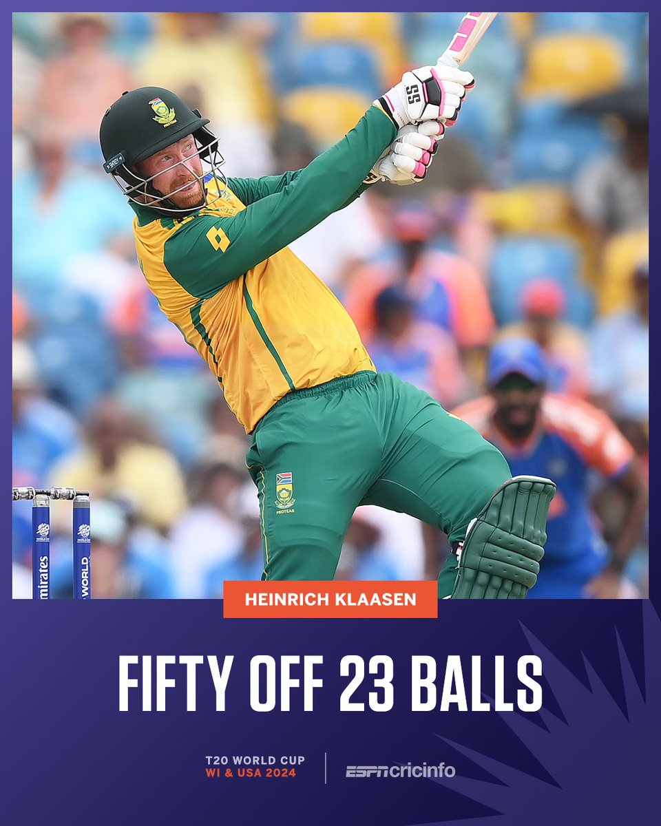 cricinfo's tweet photo. KLAASEN KARNAGE! 🔥

https://t.co/L6YamlfxUQ | #SAvIND | #T20WorldCup https://t.co/FaB95nRj27