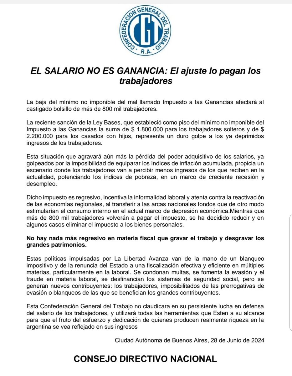 SEC DE INTERIOR CGT RA (@seccgt) on Twitter photo 