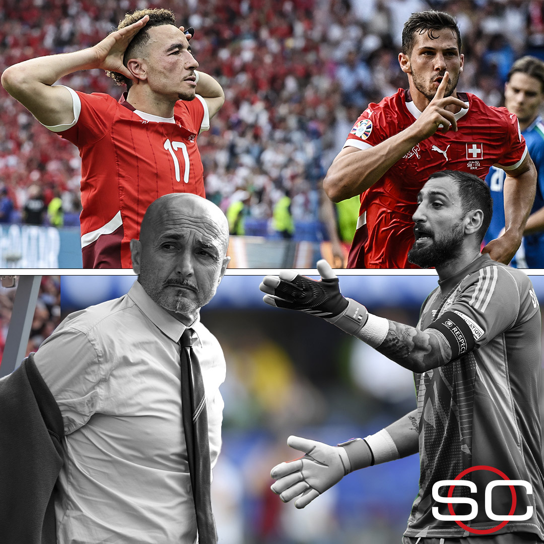 SC_ESPN's tweet image. 🔥 SUIZA ELIMINÓ AL ÚLTIMO CAMPEÓN Y ESTÁ EN CUARTOS DE FINAL

🇨🇭 Los de Murat Yakin dieron el golpe y vencieron 2-0 a 🇮🇹 Italia para meterse entre las 8 mejores selecciones de la #EURO2024

⚽ Remo Freuler y un GOLAZO de Rubén Vargas

✍️ Mateo Retegui ingresó en el ST

📺 Toda…