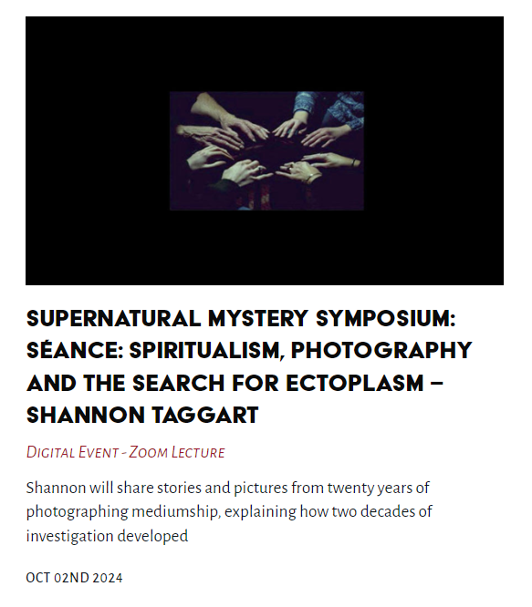 TheLastTuesdayS's tweet photo. Tonight's Lecture - Séance: Spiritualism, Photography and the Search for Ectoplasm - Shannon Taggart
#Séance #Spiritualism #Photography #Ectoplasm - #ShannonTaggart
https://t.co/BqV8xN8rbW https://t.co/YF2e5oi3ur