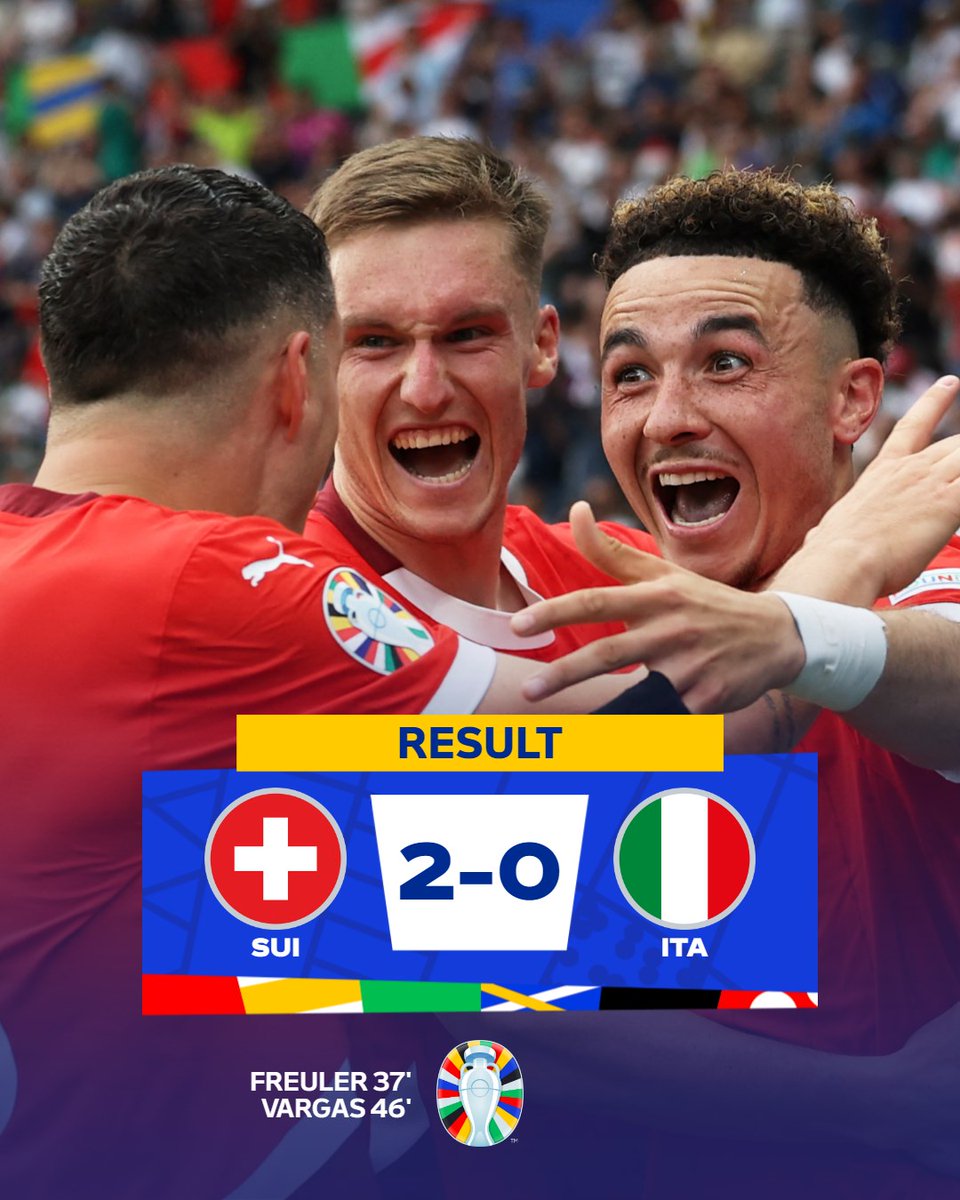 UEFAEURO's tweet image. 🇨🇭 Switzerland are quarter-final bound! ✅
#EURO2024