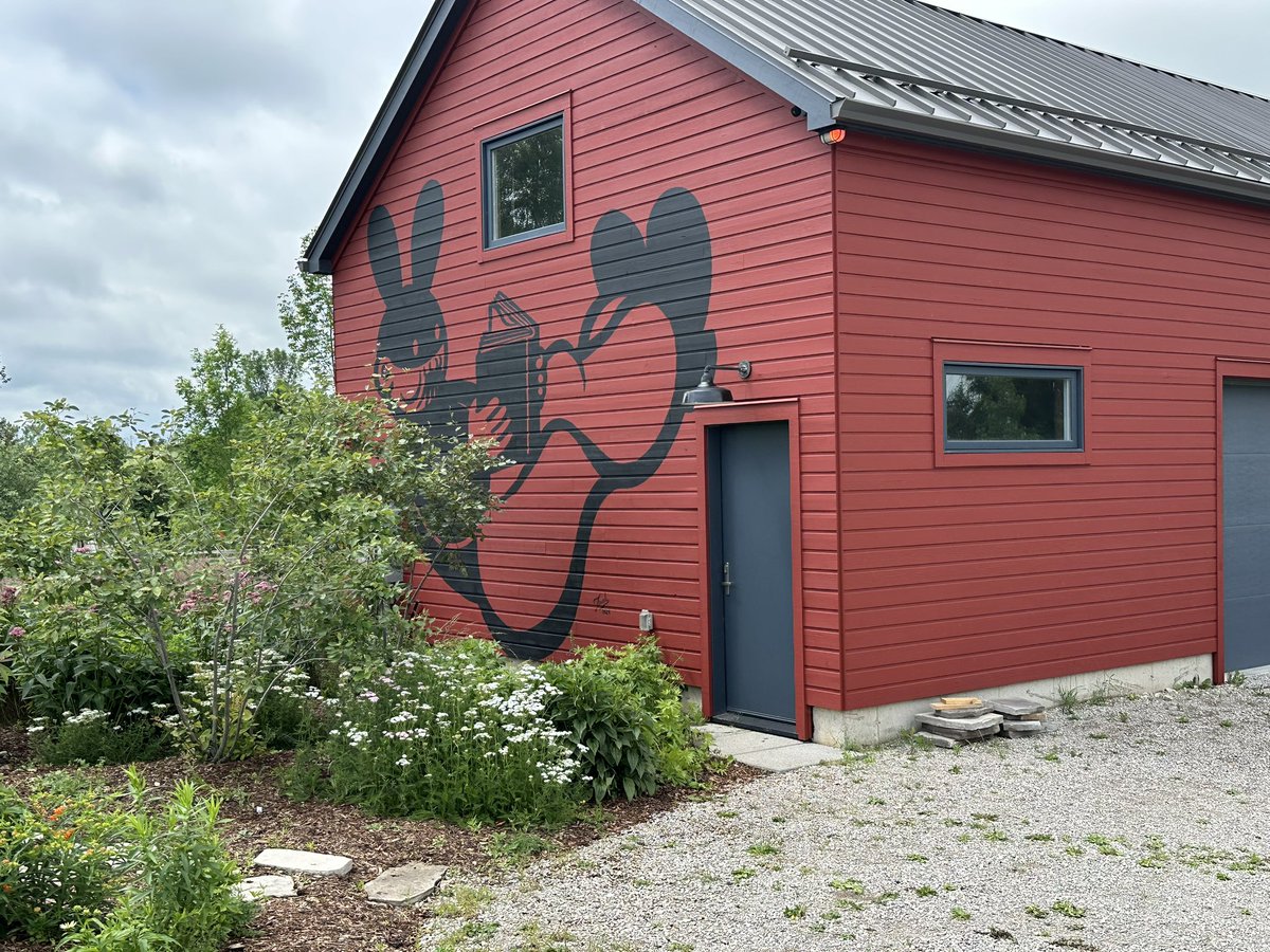 I spent the last few days out in the country at the home of a collector doing a mural commission entitled, "The Reader" (plus a tiny one called, "The Book"). My work is in company of lots of great art up here including a Charles Pachter sculpture.