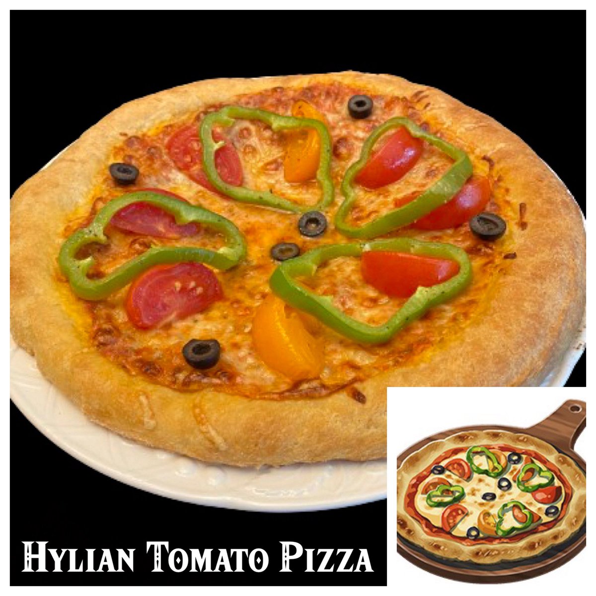 The_ArithmaCook's tweet photo. The bakers of the kingdom of Hyrule in the Legend of Zelda have creatively found a way to combine Hylian tomatoes and Hateno cheese with their bread dough made from Tabantha wheat to create Hylian Tomato Pizza!

Hylian Tomatoes Pizza recipe: https://t.co/FDUYspZhRv https://t.co/IC6Zhqe4cC