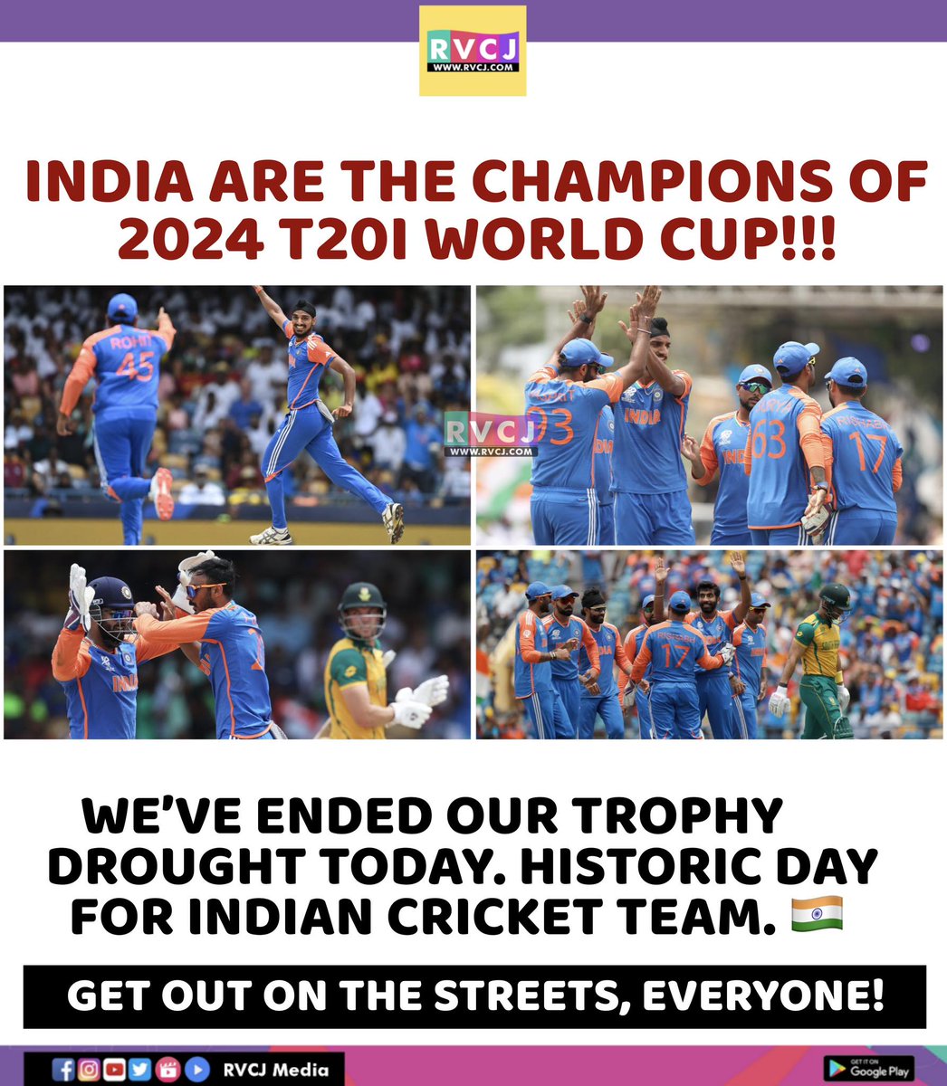 WE ARE THE CHAMPIONS OF 2024 T20I WORLD CUP!🇮🇳🏆🤩