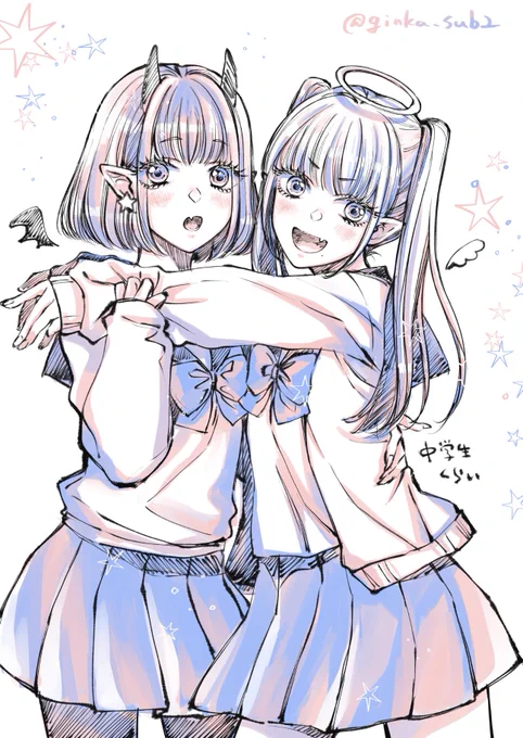 体調不良、梅雨頭痛と闘いながらしばらく描き下ろし作業してた 昔の絵を今描き直すのが楽しくて、以前描いたやつあげとく ゆうて古い方は #花ここ 描いてた時期だけど まぁ、古いか…  #女の子イラスト #創作イラスト #オリジナル