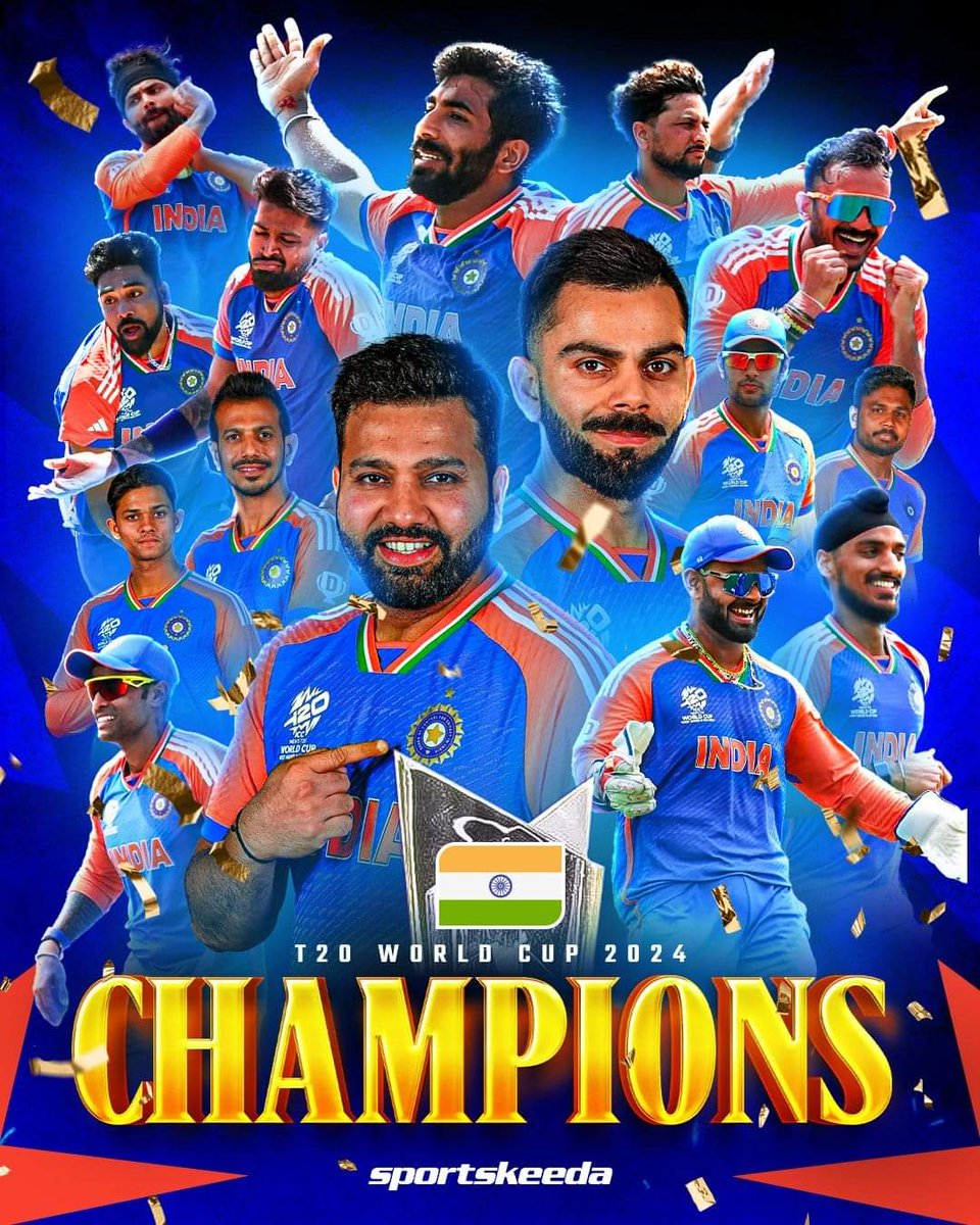 krcankit's tweet photo. विजयी विश्व तिरंगा प्यारा, झंडा ऊंचा रहे हमारा।।
 
विश्व विजेता होने पर भारतीय क्रिकेट टीम को हार्दिक बधाई एवं शुभकामनाएं। #T20WorldCup2024 https://t.co/gTduXEPk6r