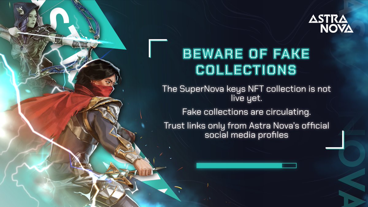 Beware of Imposters! 🚨

We’ve noticed fake SuperNova collections on multiple NFT marketplaces.

The Supernova NFT sale and RVV token are NOT LIVE YET. 

Details on both dates will be revealed soon on our official channels.
