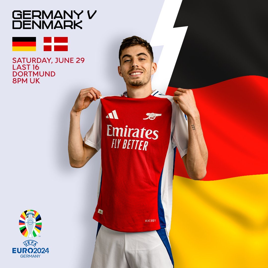 🇩🇪 Havertz seguirá su camino en la #EURO2024 en el encuentro entre Alemania y Dinamarca

¡Todo lo mejor, Kai! 🙌